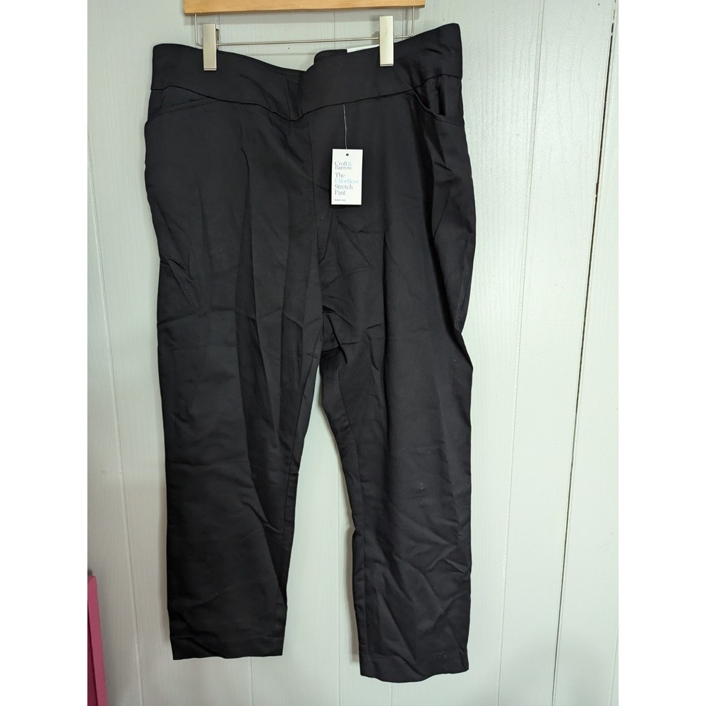 Croft & barrow straight mid-rise 20W regular womens plus stretch black pants NWT